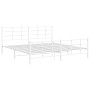 Estructura cama metal con cabecero y pie cama blanco 193x203 cm de , Camas y somieres - Ref: Foro24-355634, Precio: 107,81 €,...