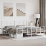 Estructura cama metal con cabecero y pie cama blanco 193x203 cm de , Camas y somieres - Ref: Foro24-355634, Precio: 107,81 €,...