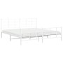 Estructura cama metal con cabecero y pie cama blanco 193x203 cm de , Camas y somieres - Ref: Foro24-355634, Precio: 107,81 €,...