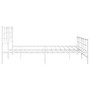 Estructura cama metal con cabecero y pie cama blanco 193x203 cm de , Camas y somieres - Ref: Foro24-355634, Precio: 107,81 €,...