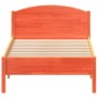 Estructura cama con cabecero madera pino marrón cera 90x200 cm de , Camas y somieres - Ref: Foro24-842621, Precio: 96,62 €, D...