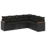Set de sofás de jardín 6 piezas y cojines ratán sintético negro de , Conjuntos de jardín - Ref: Foro24-3258401, Precio: 426,9...