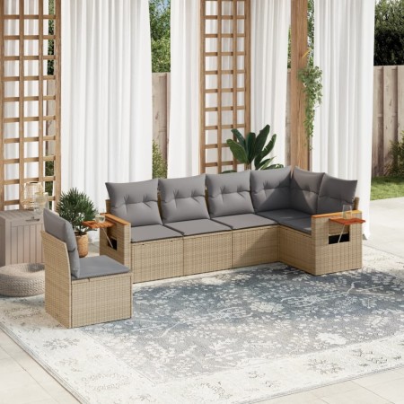 Juego de sofás jardín con cojines 6 pzas ratán sintético beige de , Conjuntos de jardín - Ref: Foro24-3259259, Precio: 429,56...