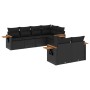 Set de comedor de jardín 7 pzas y cojines ratán sintético negro de , Conjuntos de jardín - Ref: Foro24-3259381, Precio: 597,3...