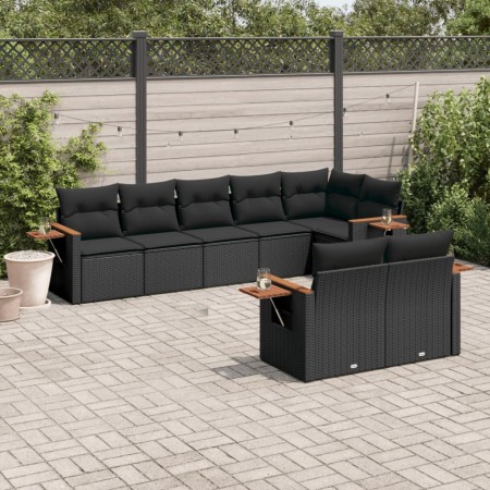 Set de sofás de jardín 8 piezas y cojines ratán sintético negro de , Conjuntos de jardín - Ref: Foro24-3259388, Precio: 637,4...