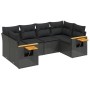Set de sofás de jardín 6 piezas y cojines ratán sintético negro de , Conjuntos de jardín - Ref: Foro24-3259500, Precio: 486,5...
