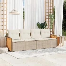 Juego de sofás jardín con cojines 4 pzas ratán sintético beige de , Conjuntos de jardín - Ref: Foro24-3259853, Precio: 315,88...