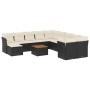 Set de sofás de jardín 12 piezas cojines ratán sintético negro de , Conjuntos de jardín - Ref: Foro24-3223977, Precio: 622,15...