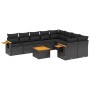 Set de sofás de jardín 10 pzas cojines ratán sintético negro de , Conjuntos de jardín - Ref: Foro24-3259549, Precio: 682,50 €...