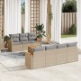Juego de sofás de jardín con cojines beige 8 pzas ratán PE de , Conjuntos de jardín - Ref: Foro24-3258209, Precio: 507,33 €, ...