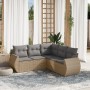 Juego de sofás jardín con cojines 5 pzas ratán sintético beige de , Conjuntos de jardín - Ref: Foro24-3253686, Precio: 368,13...