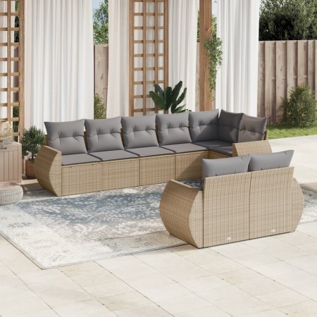 Juego de sofás de jardín con cojines beige 8 pzas ratán PE de , Conjuntos de jardín - Ref: Foro24-3253956, Precio: 590,33 €, ...