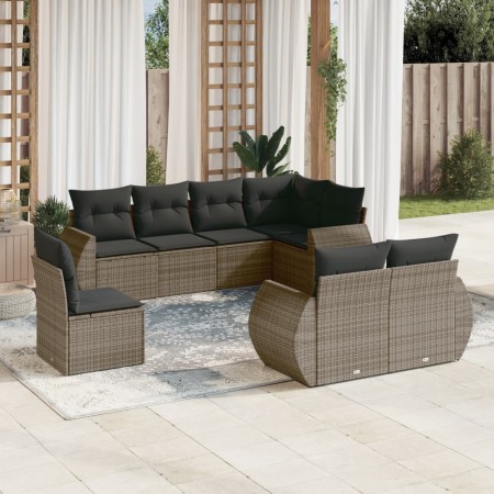 Set de sofás de jardín 8 pzas y cojines ratán sintético gris de , Conjuntos de jardín - Ref: Foro24-3253977, Precio: 593,78 €...
