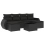 Set de comedor de jardín 7 pzas y cojines ratán sintético negro de , Conjuntos de jardín - Ref: Foro24-3254062, Precio: 434,6...