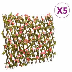 Erweiterbares Gitter künstliche rosa Efeu 5 Stücke 180x60 cm von , Zaunpaneele - Ref: Foro24-366579, Preis: 131,81 €, Rabatt: %
