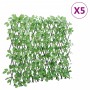 Enrejado expansible hiedra artificial verde 5 uds 180x65 cm de , Paneles de vallas - Ref: Foro24-366587, Precio: 120,64 €, De...