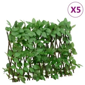 Enrejado expandible hiedra artificial verde 5 uds 180x30 cm by , fence panels - Ref: Foro24-366585, Price: 63,85 €, Discount: %