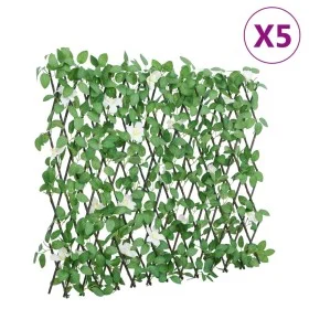 Enrejado expansible de hiedra artificial verde 5 uds 186x30 cm de , Paneles de vallas - Ref: Foro24-366591, Precio: 124,05 €,...