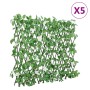 Enrejado expansible de hiedra artificial verde 5 uds 186x30 cm de , Paneles de vallas - Ref: Foro24-366591, Precio: 145,32 €,...
