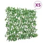 Enrejado expansible de hiedra artificial verde 5 uds 186x30 cm de , Paneles de vallas - Ref: Foro24-366591, Precio: 124,05 €,...