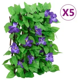 Enrejado expansible hiedra artificial verde 5 uds 180x20 cm de , Paneles de vallas - Ref: Foro24-366573, Precio: 61,71 €, Des...