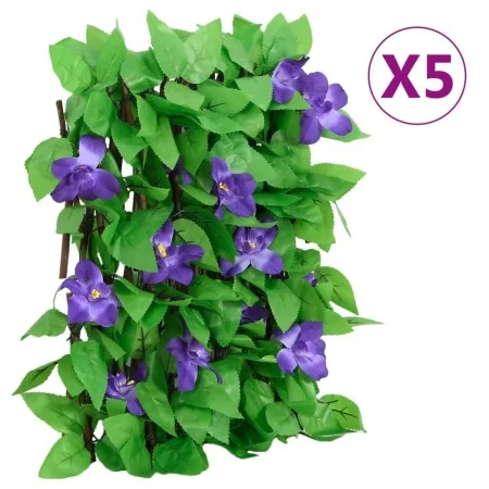 Enrejado expansible hiedra artificial verde 5 uds 180x20 cm de , Paneles de vallas - Ref: Foro24-366573, Precio: 61,71 €, Des...