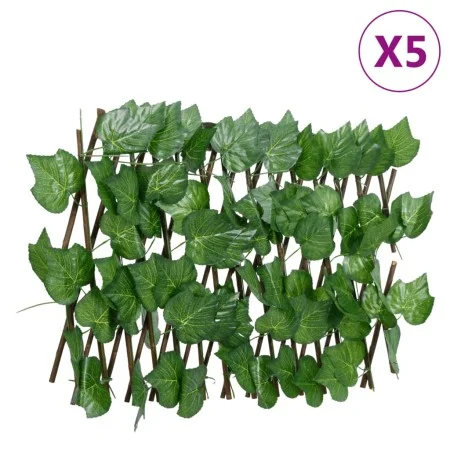 Enrejado expansible de parra artificial verde 5 uds 180x20 cm de , Paneles de vallas - Ref: Foro24-366581, Precio: 35,77 €, D...