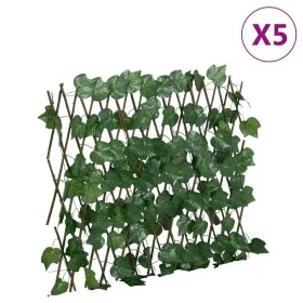 Enrejado expansible de parra artificial verde 5 uds 190x60 cm de , Paneles de vallas - Ref: Foro24-366583, Precio: 57,66 €, D...