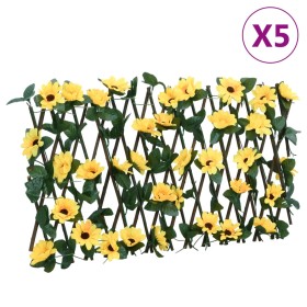 Enrejado expansible hiedra artificial amarillo 5 uds 180x20 cm de , Paneles de vallas - Ref: Foro24-366597, Precio: 56,20 €, ...