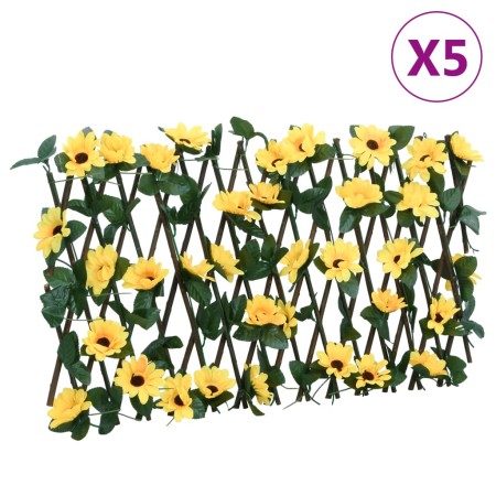 Enrejado expansible hiedra artificial amarillo 5 uds 180x20 cm de , Paneles de vallas - Ref: Foro24-366597, Precio: 56,20 €, ...