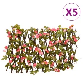 Expandable trellis artificial ivy pink 5 pcs 180x20 cm by , fence panels - Ref: Foro24-366577, Price: 81,74 €, Discount: %