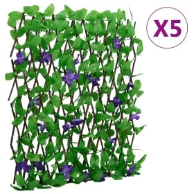Green artificial ivy expandable trellis 5 units 180x70 cm by , fence panels - Ref: Foro24-366575, Price: 121,57 €, Discount: %