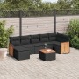Set de sofás de jardín 8 piezas y cojines ratán sintético negro de , Conjuntos de jardín - Ref: Foro24-3227875, Precio: 467,9...