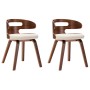 Sillas de comedor 2 uds madera curvada y cuero sintético crema de vidaXL, Sillas de comedor - Ref: Foro24-283106, Precio: 292...