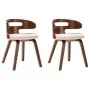 Sillas de comedor 2 uds madera curvada y cuero sintético crema de vidaXL, Sillas de comedor - Ref: Foro24-283106, Precio: 286...