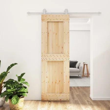 Schiebetür mit Beschlägen aus massivem Kiefernholz, 70 x 210 cm von , Türen - Ref: Foro24-3203090, Preis: 185,32 €, Rabatt: %