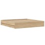 Cama con cajones madera ingeniería roble Sonoma 160x200 cm de , Camas y somieres - Ref: Foro24-3207261, Precio: 213,27 €, Des...