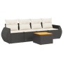 Set de muebles de jardín 5 pzas y cojines ratán sintético negro de , Conjuntos de jardín - Ref: Foro24-3224880, Precio: 295,2...