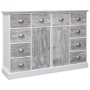 Aparador con 10 cajones madera gris 113x30x79 cm de vidaXL, Aparadores - Ref: Foro24-284173, Precio: 260,94 €, Descuento: %