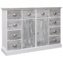 Aparador con 10 cajones madera gris 113x30x79 cm de vidaXL, Aparadores - Ref: Foro24-284173, Precio: 257,46 €, Descuento: %