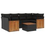Set de comedor de jardín 7 pzas y cojines ratán sintético negro de , Conjuntos de jardín - Ref: Foro24-3227476, Precio: 438,5...