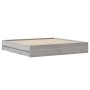 Cama con cajones madera ingeniería gris Sonoma 160x200 cm de , Camas y somieres - Ref: Foro24-3207264, Precio: 170,80 €, Desc...