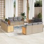 Set de sofás de jardín 12 pzas y cojines ratán sintético marrón de , Conjuntos de jardín - Ref: Foro24-3227515, Precio: 810,2...