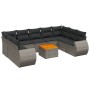 Set de sofás de jardín 10 pzas con cojines ratán sintético gris de , Conjuntos de jardín - Ref: Foro24-3225150, Precio: 600,8...