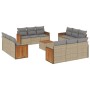 Set sofás de jardín con cojines 13 pzas ratán sintético beige de , Conjuntos de jardín - Ref: Foro24-3227522, Precio: 846,93 ...