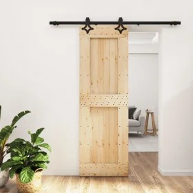Puerta corredera con herrajes madera maciza de pino 70x210 cm de , Puertas - Ref: Foro24-3203145, Precio: 169,45 €, Descuento: %