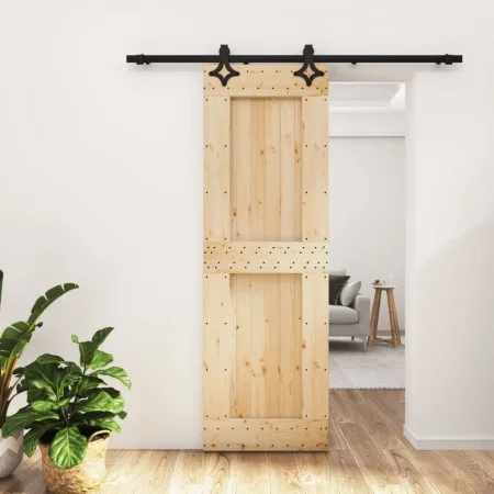 Puerta corredera con herrajes madera maciza de pino 70x210 cm de , Puertas - Ref: Foro24-3203145, Precio: 169,45 €, Descuento: %