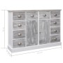 Aparador con 10 cajones madera gris 113x30x79 cm de vidaXL, Aparadores - Ref: Foro24-284173, Precio: 260,94 €, Descuento: %