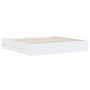 Estructura cama con cajones madera ingeniería blanca 160x200 cm de , Camas y somieres - Ref: Foro24-3207259, Precio: 164,33 €...