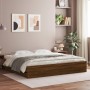 Cama con cajones madera ingeniería marrón roble 160x200 cm de , Camas y somieres - Ref: Foro24-3207265, Precio: 228,42 €, Des...